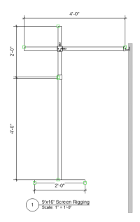 9'x16' screen rigging section