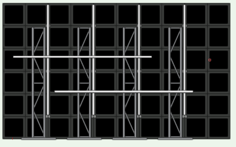 Back view of ground supported wall